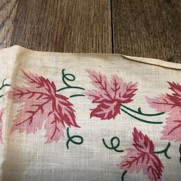Vintage Table Runner Dresser Scarf Pink Leaves Border Rectangle - Picture 6 of 9